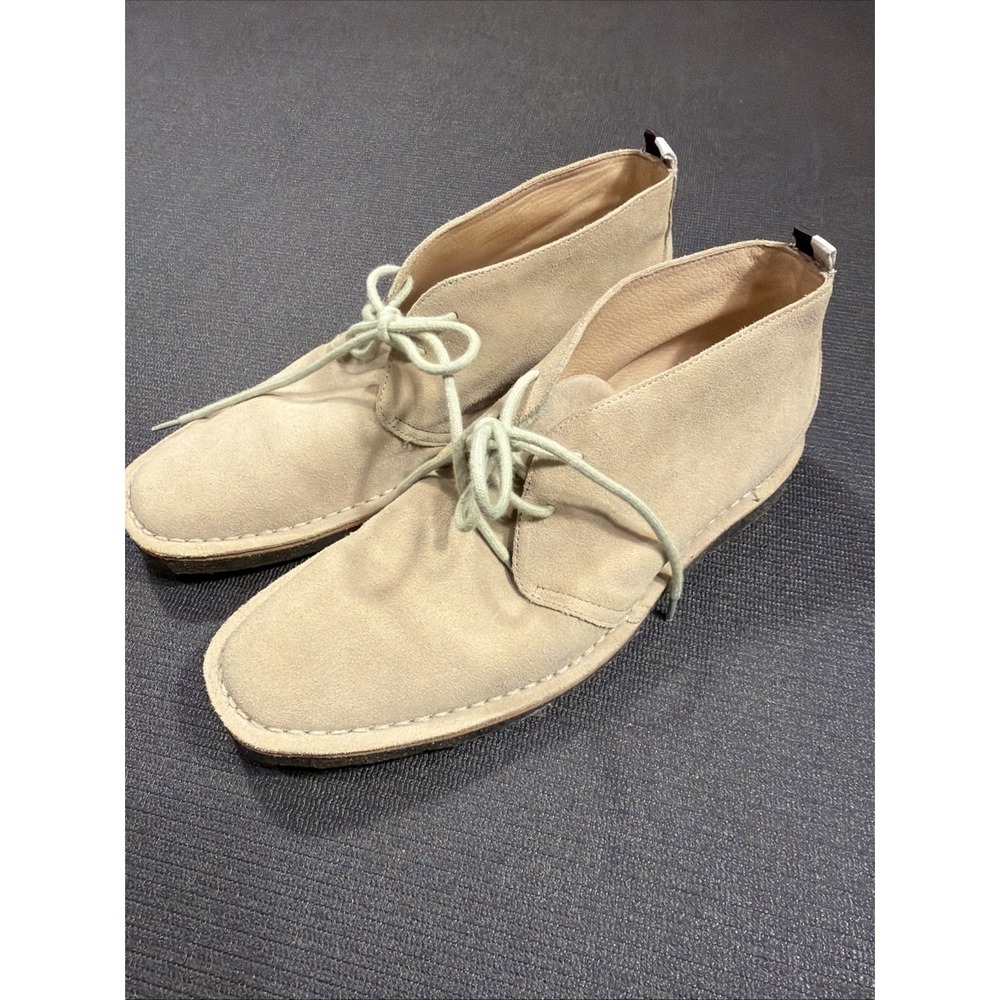 COACH Anthony Q905 Chukka Suede Leather Boots Cream Size 9.5